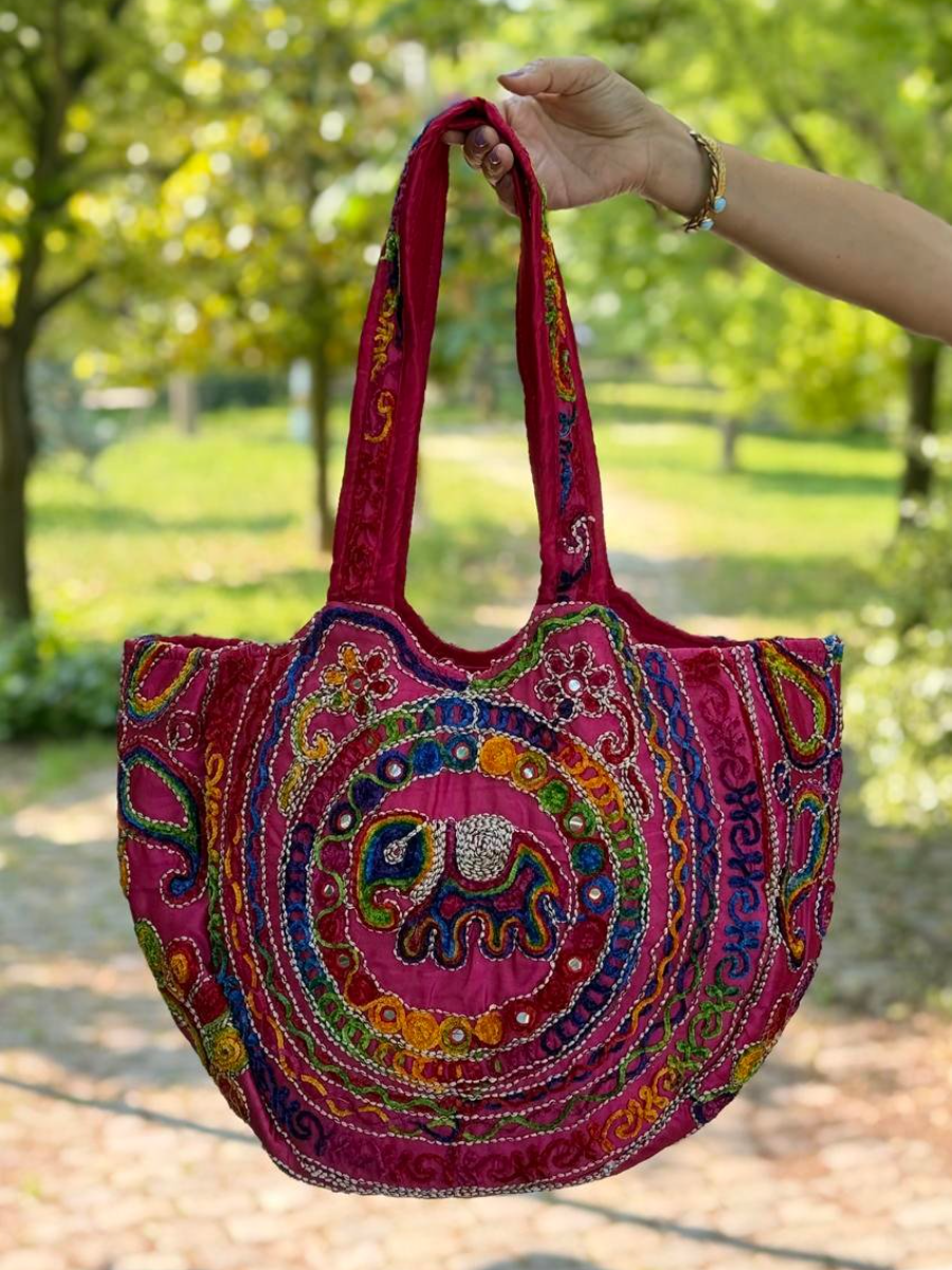 Elephant Mirrored Ethnic Bag