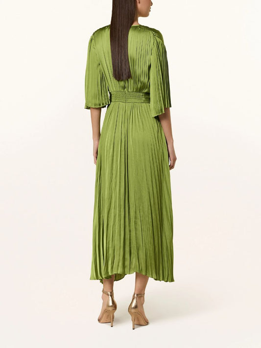 (🔥 Hot Sale 🔥) Pleated Satin Midi Dress