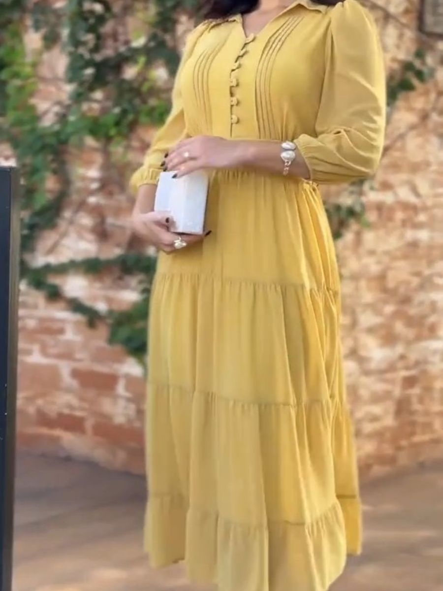 Textured Chiffon Midi Dress