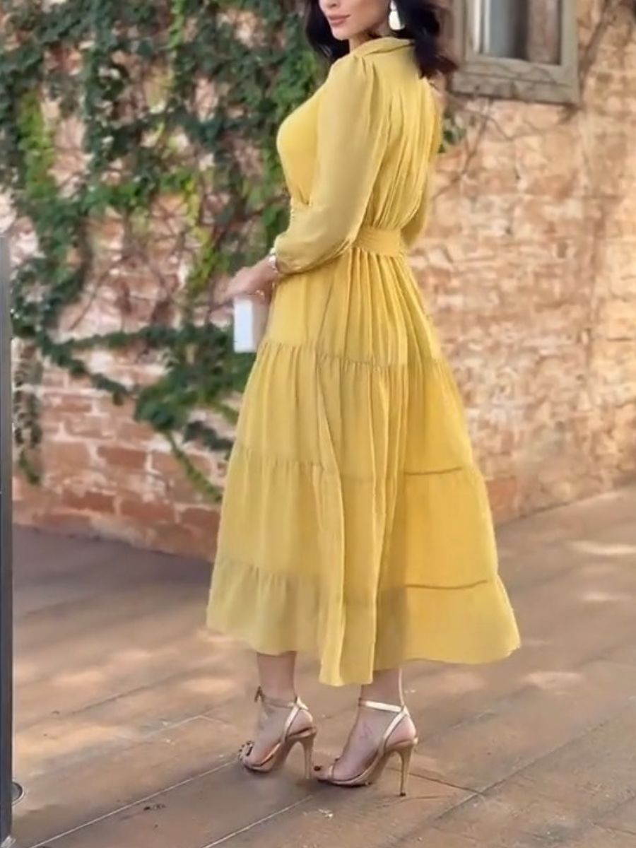 Textured Chiffon Midi Dress