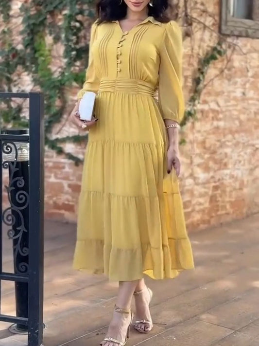 Textured Chiffon Midi Dress