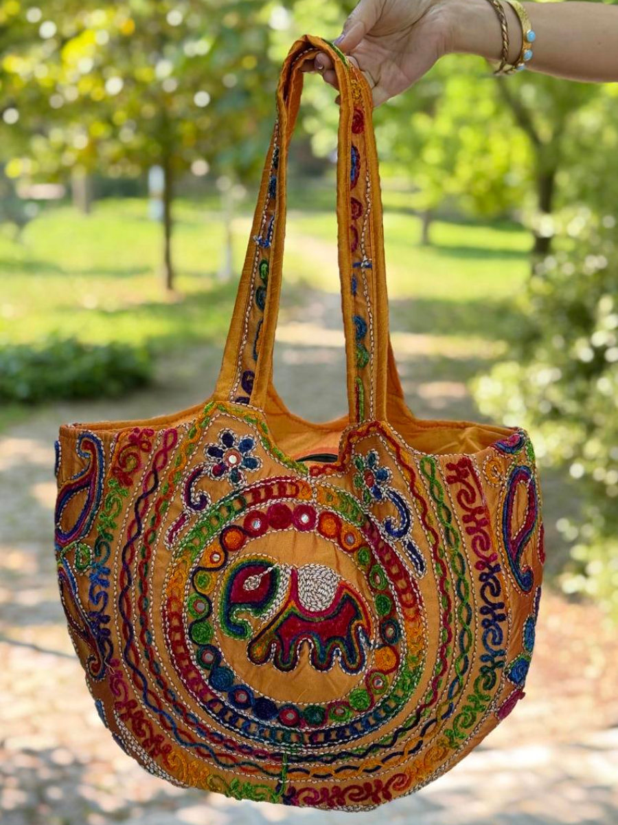 Elephant Mirrored Ethnic Bag
