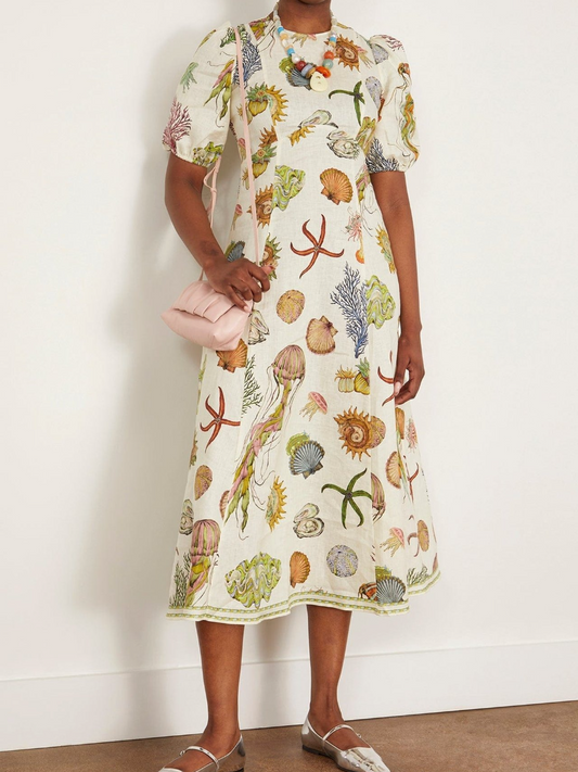 Fasheup Sea Midi Dress - Cream