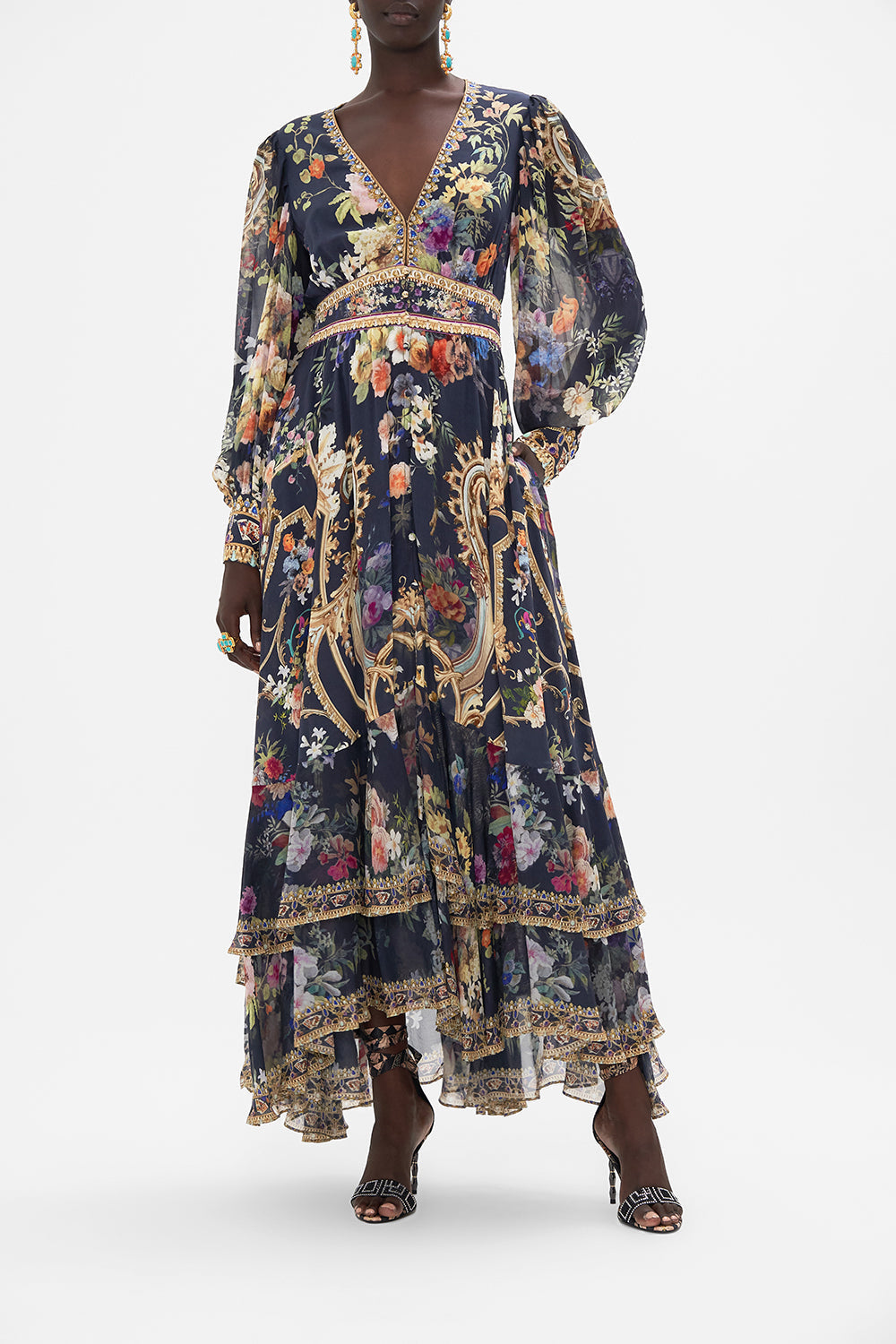Long Button Front Dress