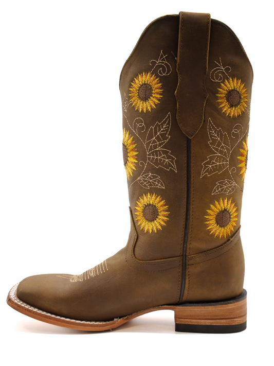 Women Western Sunflower Boots