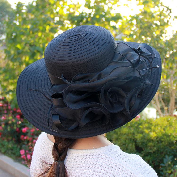 Spring summer mesh flower wedding hat