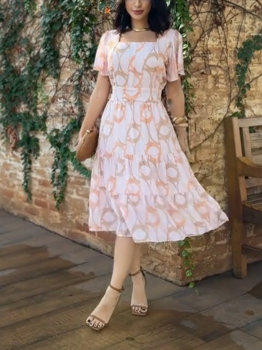 (⏰New Arrivals Promotion $20 OFF) Stylish Printed Short Sleeve Dress