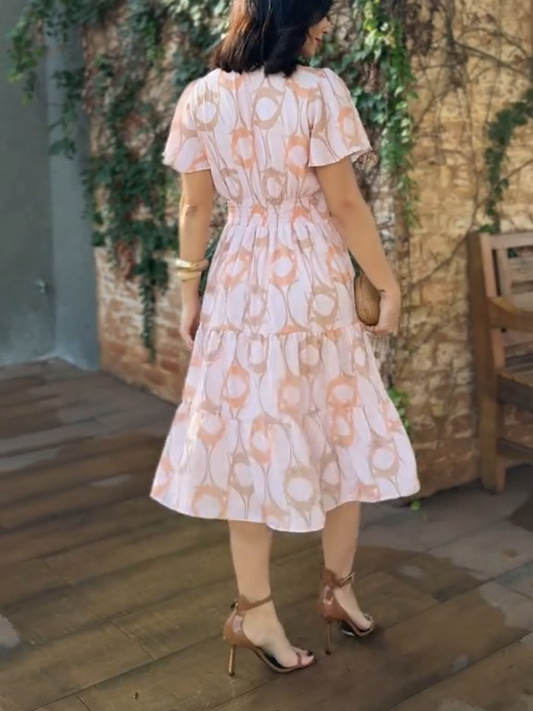 (⏰New Arrivals Promotion $20 OFF) Stylish Printed Short Sleeve Dress